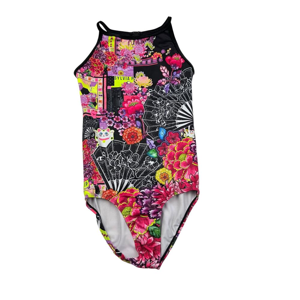 Sylvia P Bloomscape Gymnastics Leotard, XS
